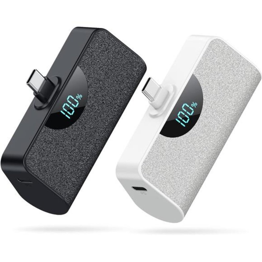 [2 Pack] Mini Portable Charger USB-C Power Bank 5200mAh